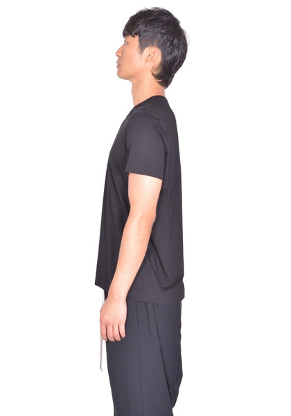 RICK OWENS MEN SHORT LEVEL T-SHIRT BLACK FW26 | DOSHABURI Online Shop