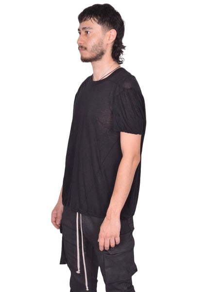 RICK OWENS MEN SHORT LEVEL T-SHIRT BLACK FW25 | DOSHABURI Shop