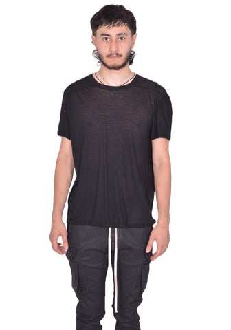 RICK OWENS MEN SHORT LEVEL T-SHIRT BLACK SS26 | DOSHABURI Shop