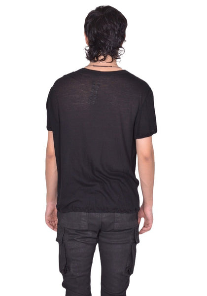 RICK OWENS MEN SHORT LEVEL T-SHIRT BLACK SS26 | DOSHABURI Shop