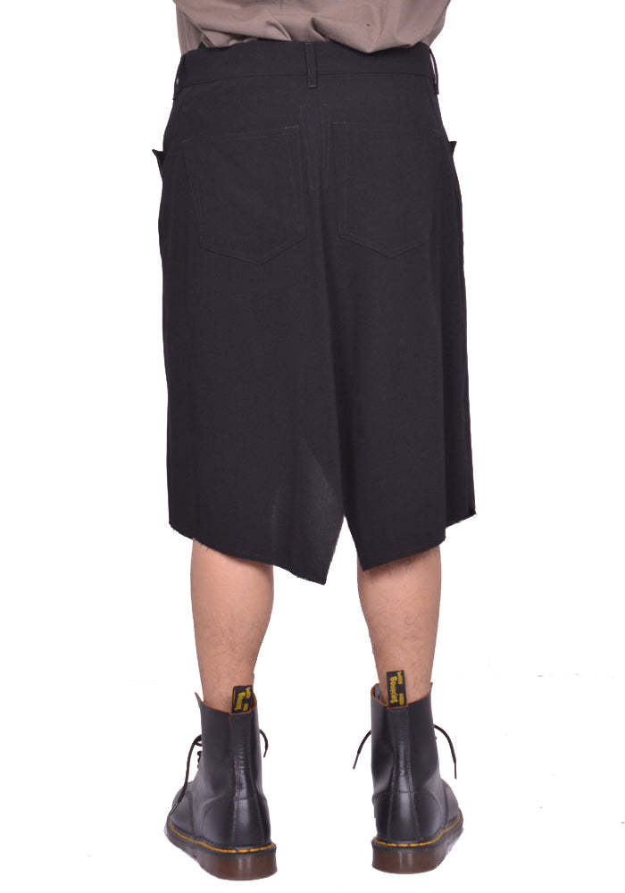 RICK OWENS MEN SLIVERED SKIRT BLACK SS25 | DOSHABURI Online