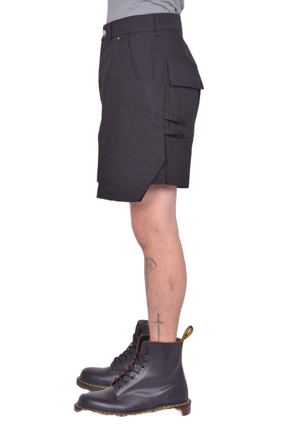 RICK OWENS MEN STEFAN CARGO SHORTS BLACK FW25 | DOSHABURI Shop