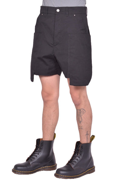 RICK OWENS MEN STEFAN CARGO SHORTS BLACK FW25 | DOSHABURI Shop