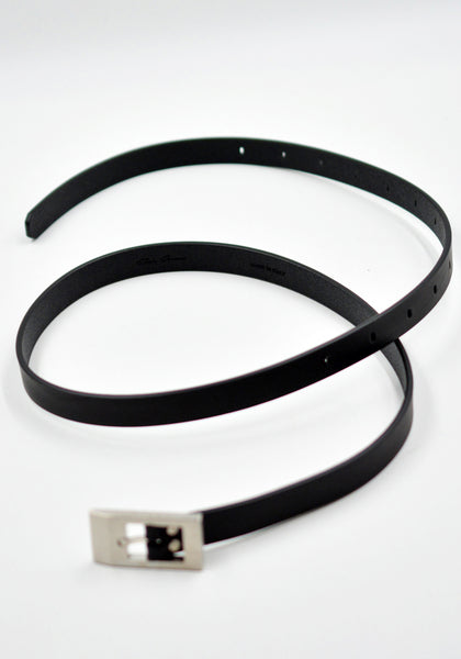 RICK OWENS MEN STOOGES LEATHER BELT BLACK FW26 | DOSHABURI Shop