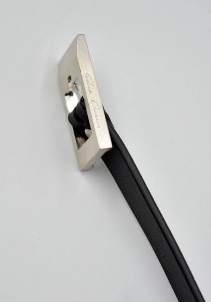 RICK OWENS MEN STOOGES LEATHER BELT BLACK FW26 | DOSHABURI Shop