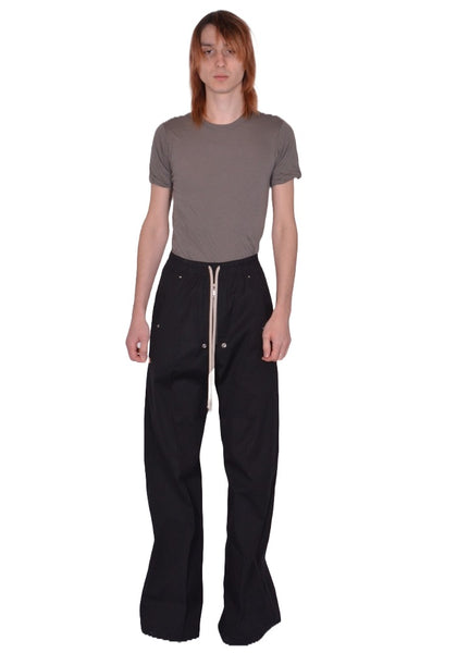 RICK OWENS MEN WIDE BELA PANTS BLACK SS26 | DOSHABURI Online Shop