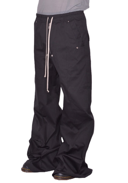RICK OWENS MEN WIDE BELA PANTS BLACK SS26 | DOSHABURI Online Shop