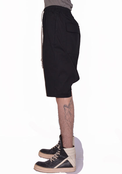 RICK OWENS RICK'S PODS SHORTS BLACK SS26 | DOSHABURI Shop