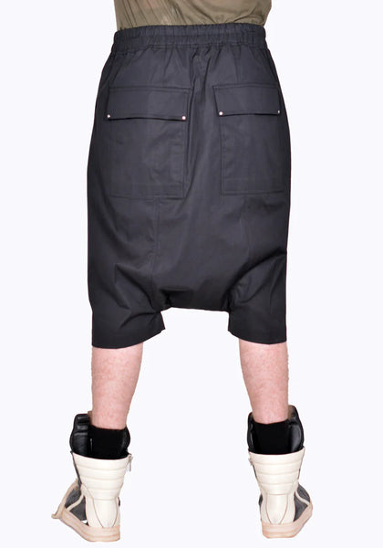 RICK OWENS RICK'S PODS SHORTS BLACK SS26 | DOSHABURI Shop
