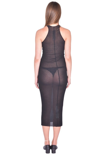 RICK OWENS RP01F6549 RC TANK DRESS BLACK SS26 | DOSHABURI Online Shop