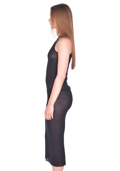 RICK OWENS RP01F6549 RC TANK DRESS BLACK SS26 | DOSHABURI Online Shop