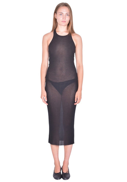 RICK OWENS RP01F6549 RC TANK DRESS BLACK SS26 | DOSHABURI Online Shop