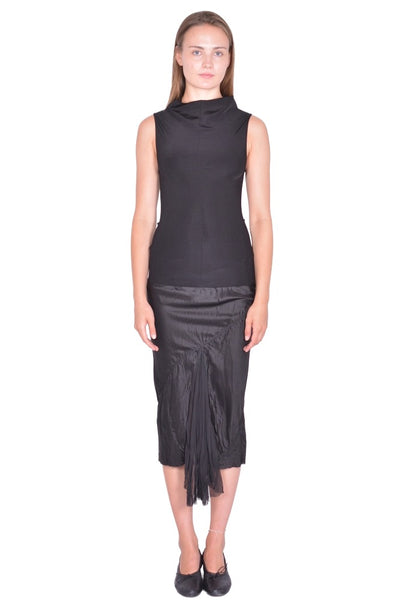 RICK OWENS SLICED DRESS BLACK SS26 | DOSHABURI Online Shop