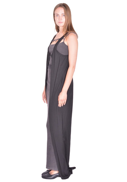 RICK OWENS SLICED PONY TANK LONG BLACK SS26 | DOSHABURI Online Shop