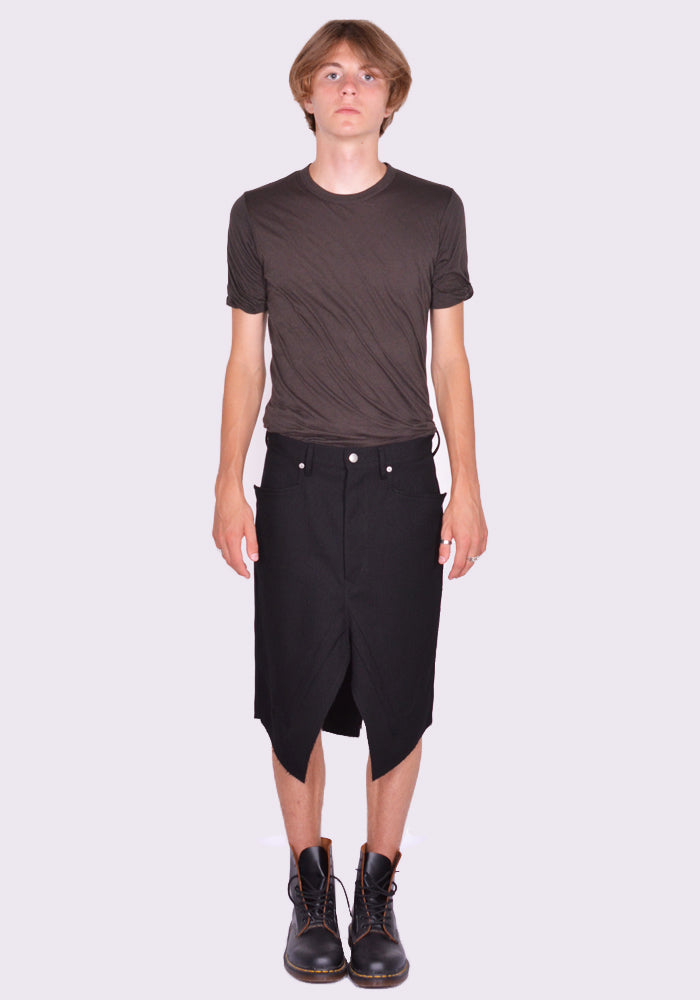 SIDE ZIP HI CUT SNEAKER BLACK WHITE - RICK OWENS DRKSHDW