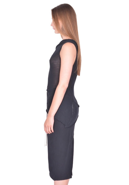 RICK OWENS WOMEN ATHENA TNAKTOP BLACK SS26 | DOSHABURI Online Shop
