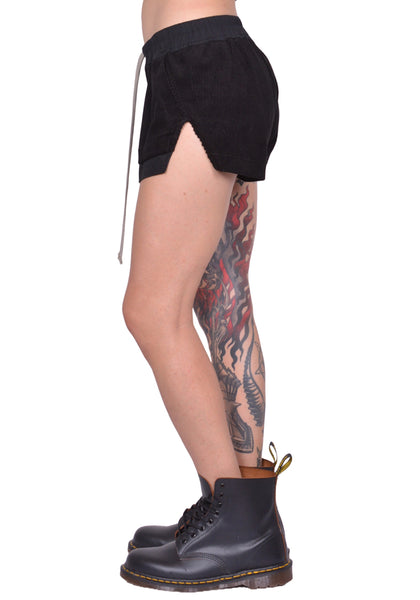 RICK OWENS WOMEN BOXING SHORTS BLACK FW25 | DOSHABURI Online Shop