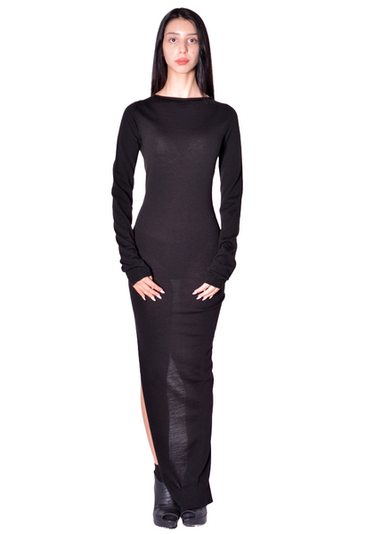 RICK OWENS WOMEN EASY LONG TOP BLACK 2026FW | DOSHABURI Shop