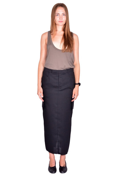 RICK OWENS WOMEN FIRBANKS SKIRT BLACK SS26 | DOSHABURI Shop