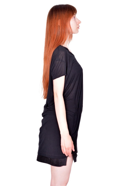 RICK OWENS WOMEN HIKED T-SHIRT BLACK FW26 | DOSHABURI Online Shop