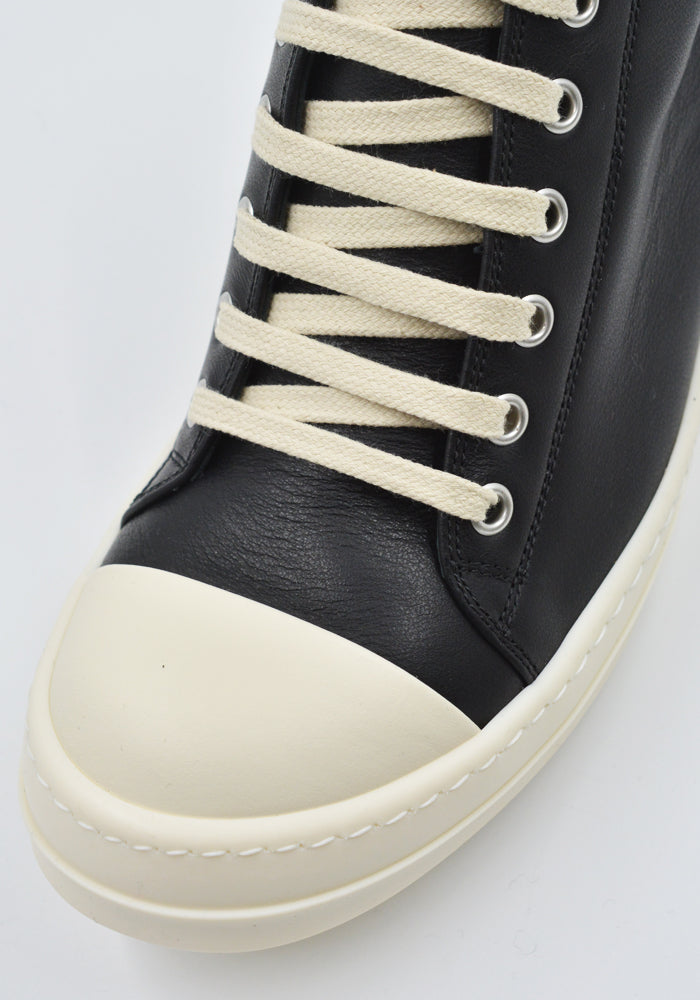 DOSHABURI通販｜RICK OWENS WOMEN LEATHER LOW-CUT SNEAKERS BLACK