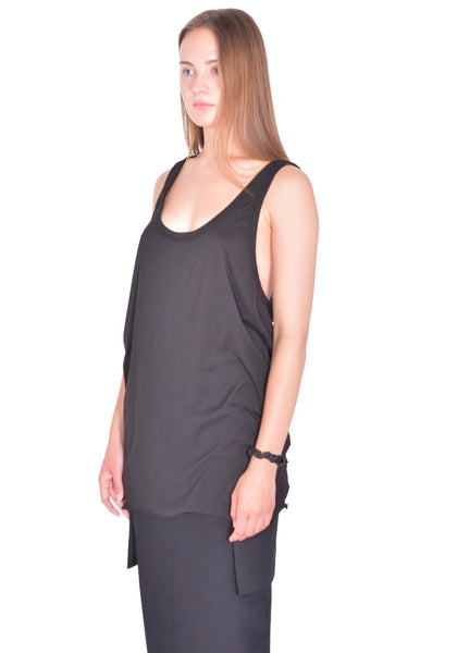 RICK OWENS WOMEN  PONY TANKTOP BLACK SS26 | DOSHABURI Shop