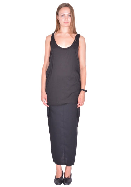 RICK OWENS WOMEN  PONY TANKTOP BLACK SS26 | DOSHABURI Shop