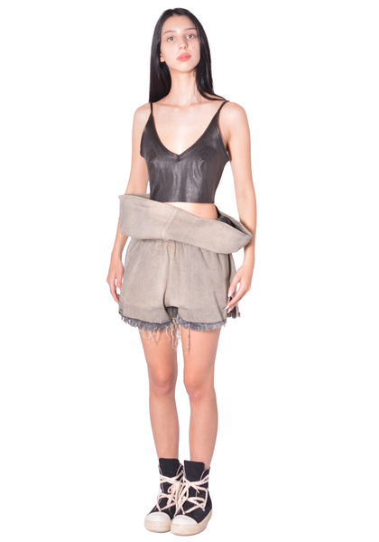 RICK OWENS WOMEN CRATER SHORTS 59 MINERAL | DOSHABURI Online Shop