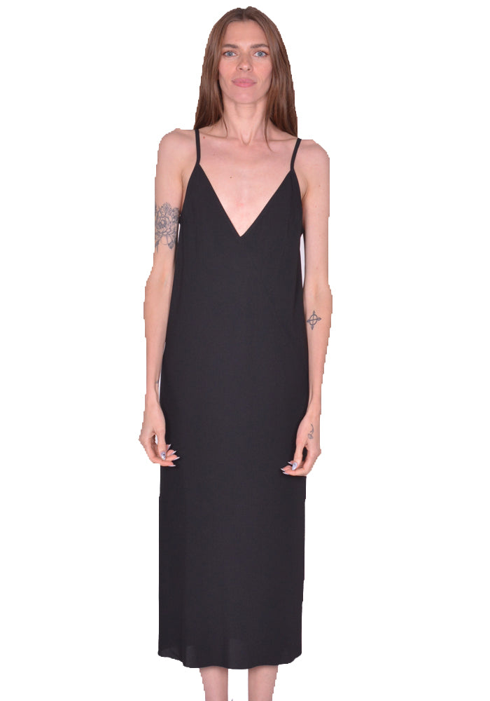 RICK OWENS WOMEN RP01E7545 Y SLIP DRESS BLACK SS25 | DOSHABURi Shop