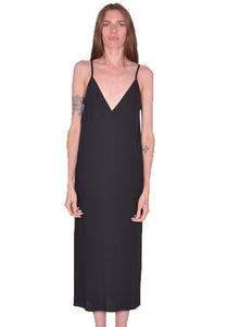 RICK OWENS WOMEN RP01E7545 Y SLIP DRESS BLACK SS25 | DOSHABURi Shop