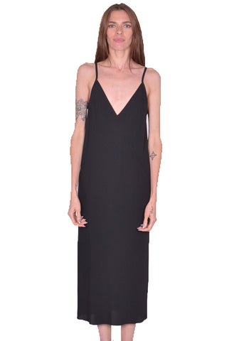 RICK OWENS WOMEN RP01E7545 Y SLIP DRESS BLACK SS25 | DOSHABURi Shop
