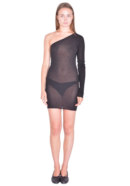 RICK OWENS ZIGGY MINI DRESS BLACK SS26 | DOSHABURI Online Shop