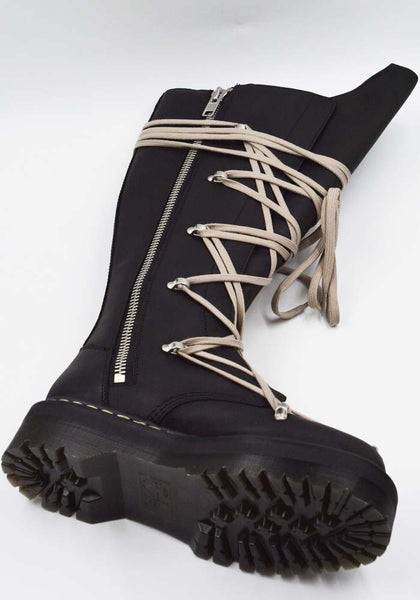 RICK OWENS x DR. MARTENS 1B60 QUAD SOLE PENTALACE BOOTS BLACK FW25