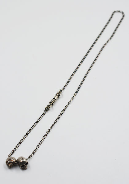 WERKSTATT MÜNCHEN M3312 NECKLACE TWO SKULLS SILVER | DOSHABURI Shop