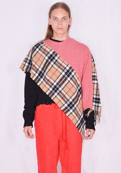 BLESS N°75  VA195 PLOP HARPONCHO ROSEBUD/BEIGE CHECK FW23 | DOSHABURI Online Shop