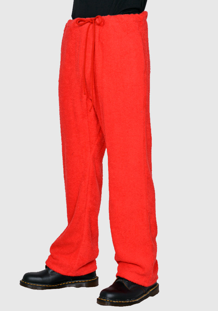 BLESS N゜75 3112 C5210 BATHROBE JOGGER TERRYCLOTH RED FW23 | DOSHABURI Online Shop