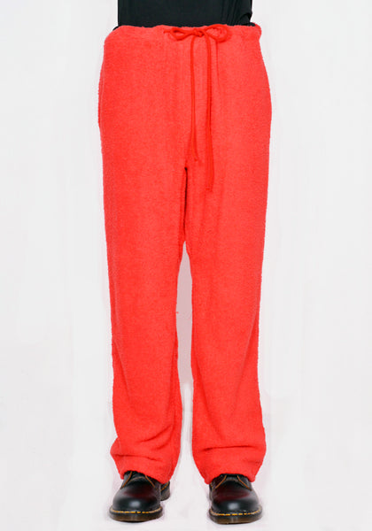 BLESS N゜75 3112 C5210 BATHROBE JOGGER TERRYCLOTH RED FW23 | DOSHABURI Online Shop