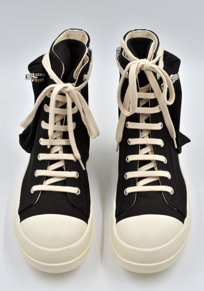 DOSHABURI通販｜RICK OWENS DRKSHDW CARGO DENIM SNEAKERS BLACK