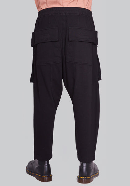 RICK OWENS DRKSHDW DU01D1371 RIG CREATCH CARGO CROPPED DRAWSTRING PANTS BLACK SS24 | DOSHABURI Online Shop