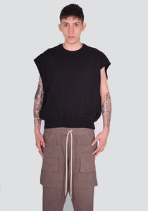 RICK OWENS DRKSHDW DU01D1155 F TATLIN SLEEVELESS SWEATSHIRT BLACK SS24 | DOSHABURI Online Shop