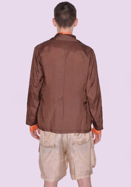 EDWARD CUMING SS23-B07 CINCHED SAG BLAZER BROWN SS23 | DOSHABURI Online Shop