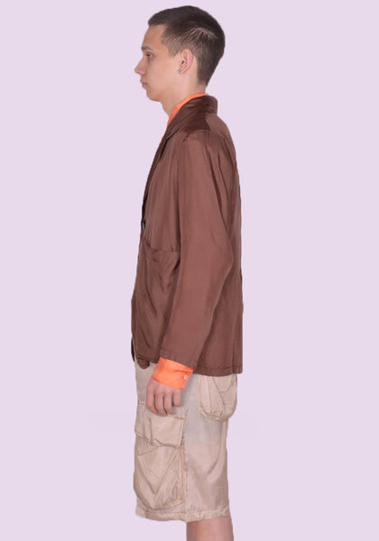 EDWARD CUMING SS23-B07 CINCHED SAG BLAZER BROWN SS23 | DOSHABURI Online Shop