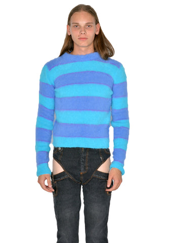 EGONLAB. KN003A FREDDY STRIPES KNIT JUMPER BLUE/PURPLE (New Season FW23)
