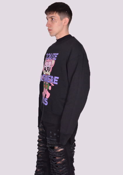 EGONLAB. SW002B TEDDIES SWEATSHIRT BLACK SS24 | DOSHABURI Online Shop