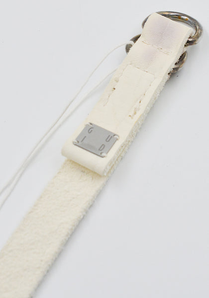 GUIDI BLT0 UNISEX BISON FULL GRAIN LEATHER BELT WHITE (New Season)