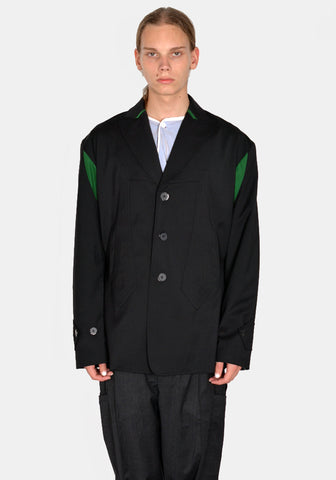 KIKO KOSTADINOV MEN KKAW23J01-25 SOLON BLAZER JET BLACK/HUNTER GREEN FW23 | DOSHABURI Online Shop