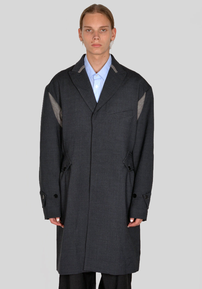 KIKO KOSTADINOV SOLON LONG COAT GREY FW23 | DOSHABURI Online Shop