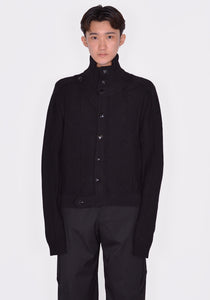 KIKO KOSTADINOV MEN KKSS24KN04-80 MERLI TWINSET CARDIGAN BLACK (New Season SS24)