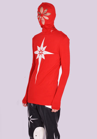 KUSIKOHC KUW3MT01KR-C4002.002 ORIGAMI PRINT MASK TIGHT TOP RED | DOSHABURI Online Shop