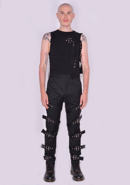 CHARLES JEFFREY LOVERBOY 031030101 MENS BUCKLE TROUTHER BLACK FW23 | DOSHABURI Online Shop